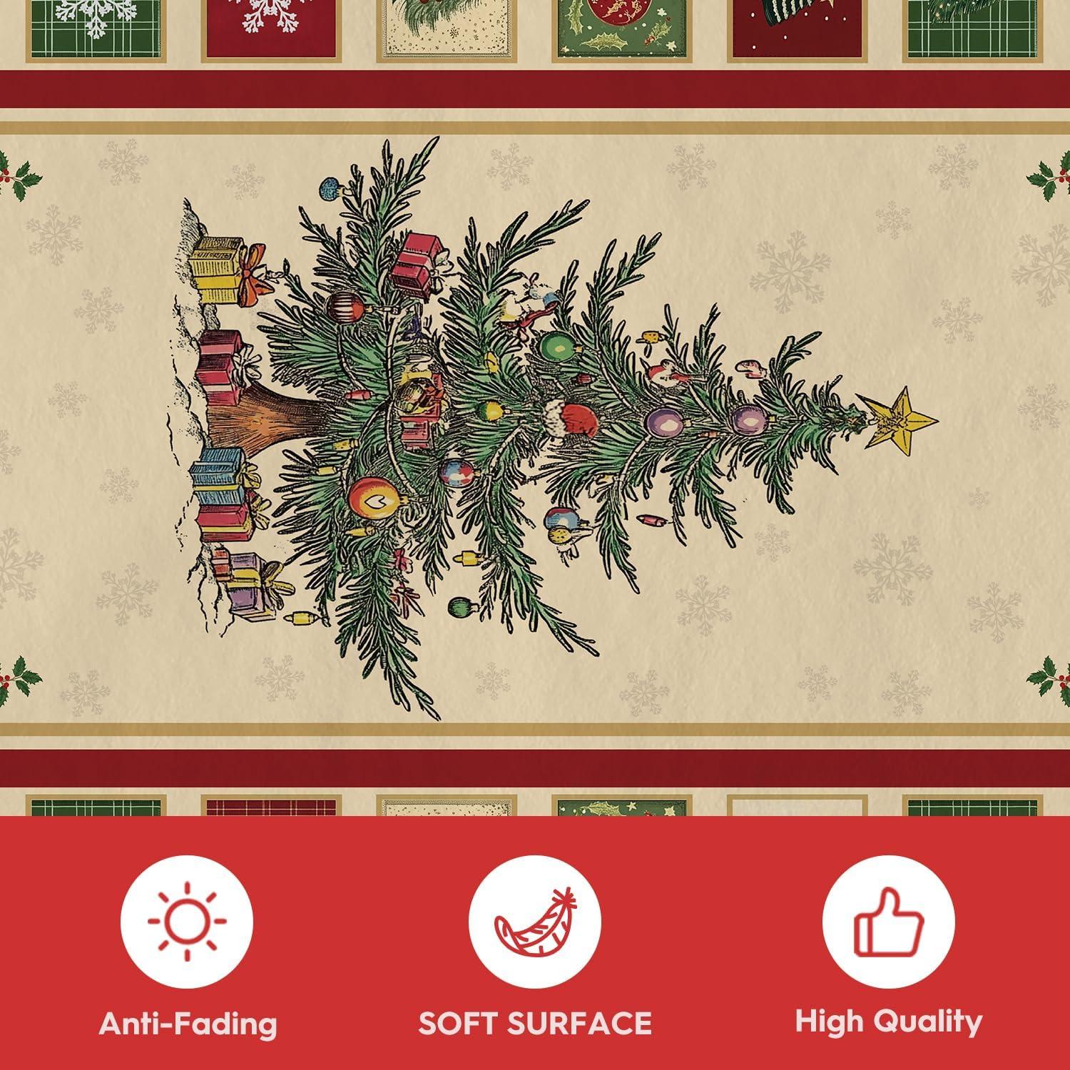 image:imageArtoid Mode Beige Xmas Tree Merry Christmas Area Rug Winter Home Decor LowProfile NonSlip Washable Large Rug for Living Room Bedroom Farmhouse Dining Room Kids Playroom 5x7 FeetBeige
