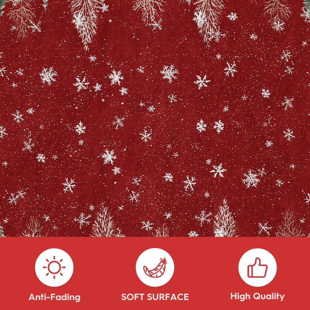 image:imageArtoid Mode Red Pine Tree Deer Christmas Door Mat Winter Home Decor LowProfile NonSlip Washable Throw Rug for Kitchen Entryway Front Door Bedroom Bathroom 2x3 FeetRed