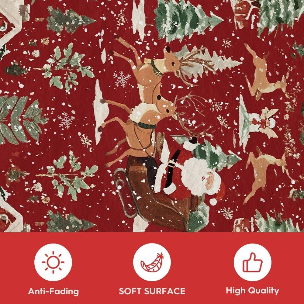 image:imageArtoid Mode Red Santa Claus Deer Christmas Area Rug Winter Home Decor LowProfile NonSlip Washable Large Rug for Living Room Bedroom Farmhouse Dining Room Kids Playroom 3x5 FeetRed