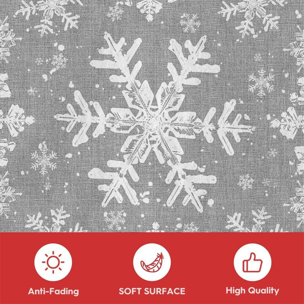 image:imageArtoid Mode Red Snowflake Pinecone Winter Area Rug Christmas Home Decor LowProfile NonSlip Washable Large Rug for Living Room Bedroom Farmhouse Dining Room Kids Playroom 5x7 FeetGrey