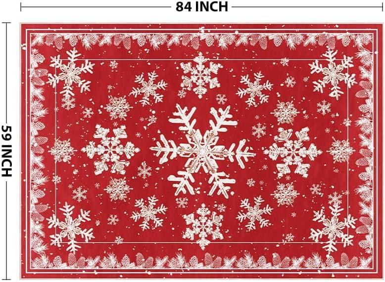 image:imageArtoid Mode Red Snowflake Pinecone Winter Area Rug Christmas Home Decor LowProfile NonSlip Washable Large Rug for Living Room Bedroom Farmhouse Dining Room Kids Playroom 5x7 FeetRed