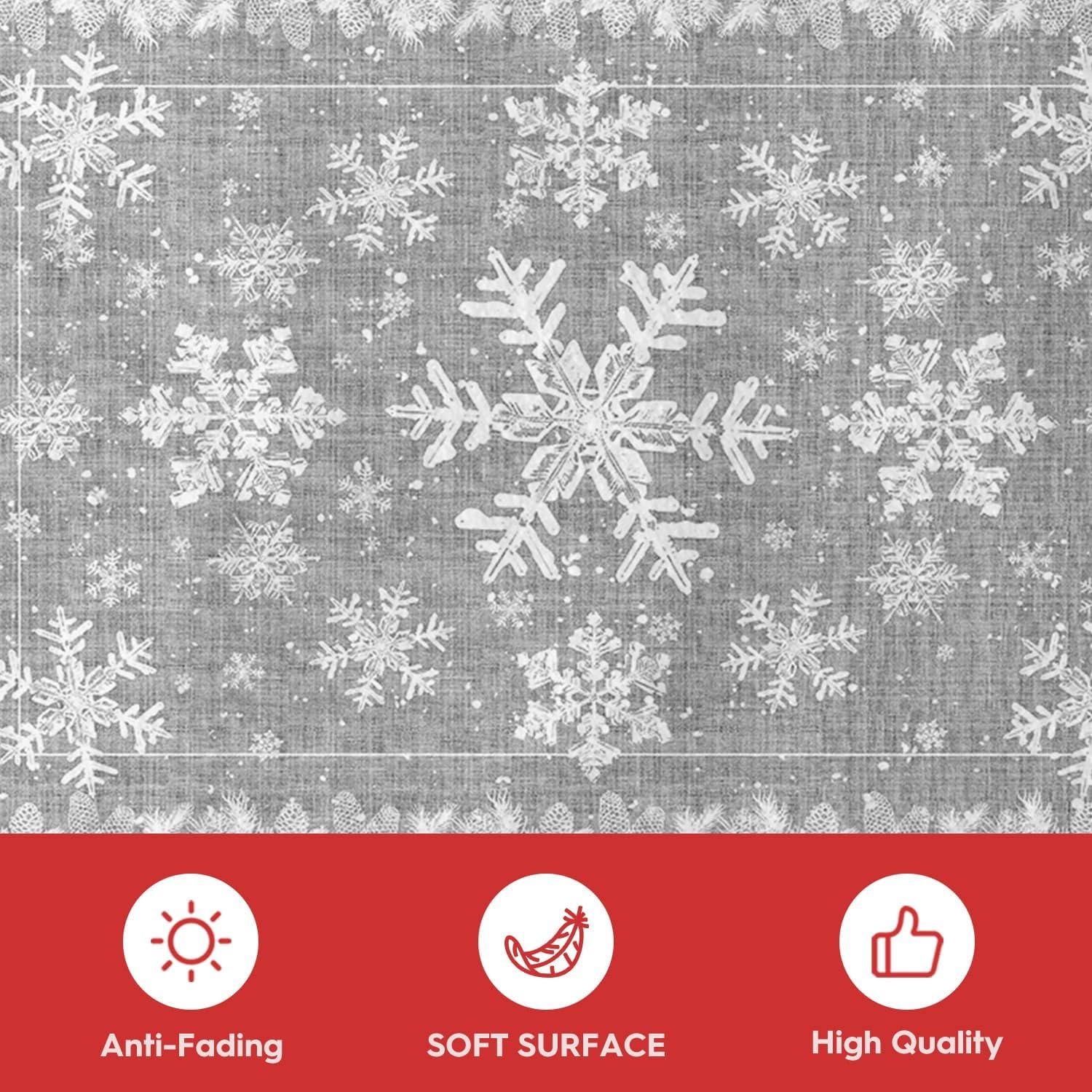 image:imageArtoid Mode Red Snowflake Pinecone Winter Area Rug Christmas Home Decor LowProfile NonSlip Washable Large Rug for Living Room Bedroom Farmhouse Dining Room Kids Playroom 5x7 FeetGrey