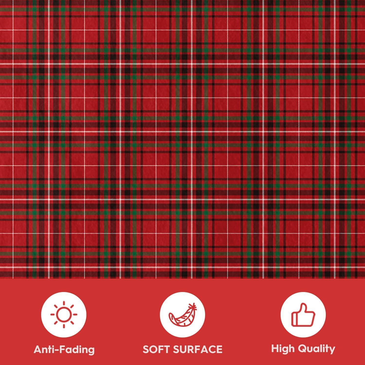 image:imageArtoid Mode Red Stripe Plaid Christmas Door Mat Winter Home Decor LowProfile NonSlip Washable Throw Rug for Kitchen Entryway Front Door Bedroom Bathroom 2x3 FeetRed