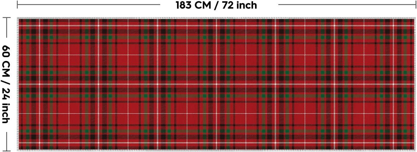 image:imageArtoid Mode Red Stripe Plaid Christmas Door Mat Winter Home Decor LowProfile NonSlip Washable Throw Rug for Kitchen Entryway Front Door Bedroom Bathroom 2x3 FeetRed