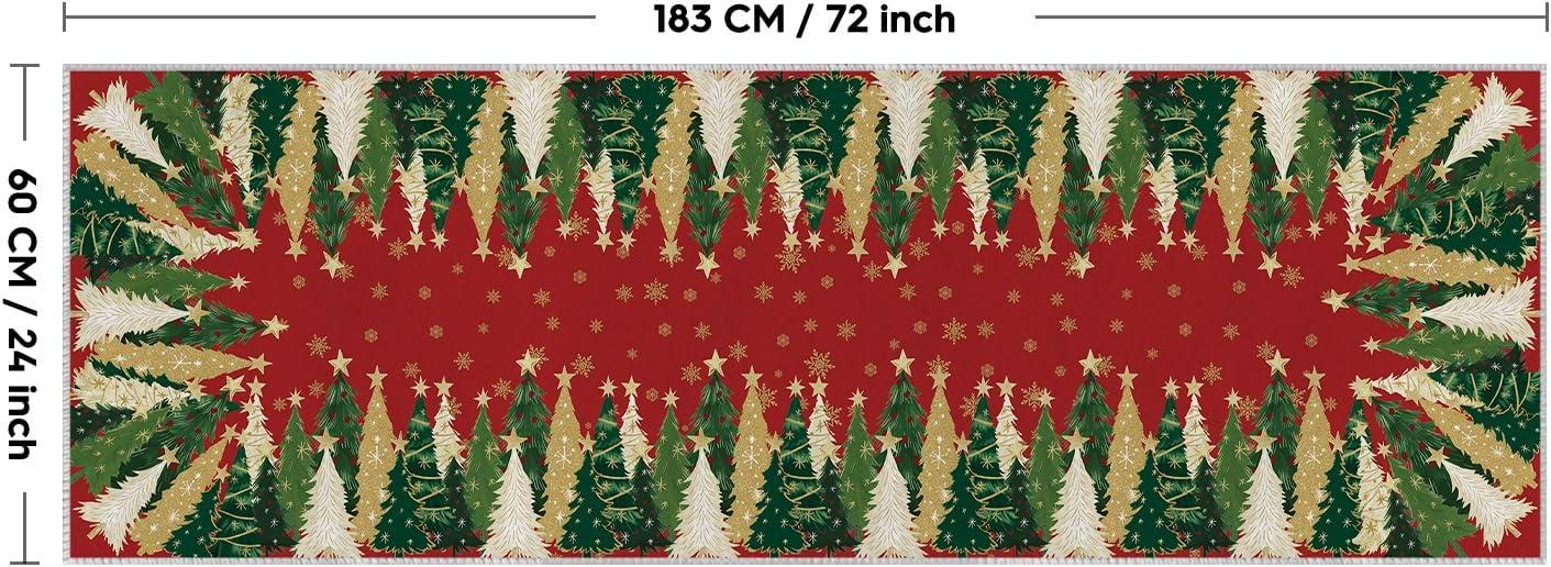 image:imageArtoid Mode Red Xmas Tree Snowflake Christmas Area Rug Winter Home Decor LowProfile NonSlip Washable Large Rug for Living Room Bedroom Farmhouse Dining Room Kids Playroom 5x7 FeetRed