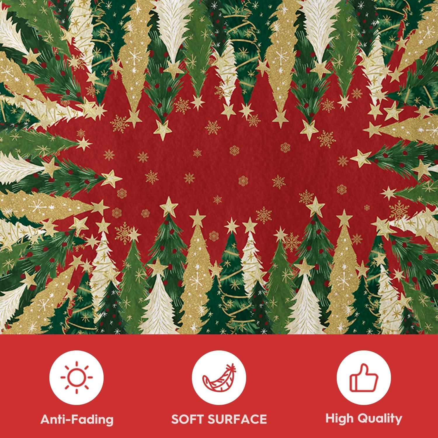 image:imageArtoid Mode Red Xmas Tree Snowflake Christmas Area Rug Winter Home Decor LowProfile NonSlip Washable Large Rug for Living Room Bedroom Farmhouse Dining Room Kids Playroom 5x7 FeetRed