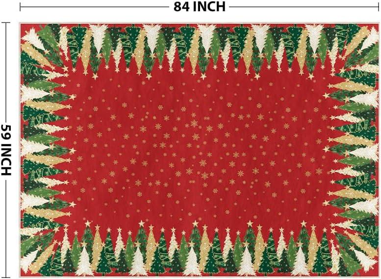 image:imageArtoid Mode Red Xmas Tree Snowflake Christmas Area Rug Winter Home Decor LowProfile NonSlip Washable Large Rug for Living Room Bedroom Farmhouse Dining Room Kids Playroom 5x7 FeetRed