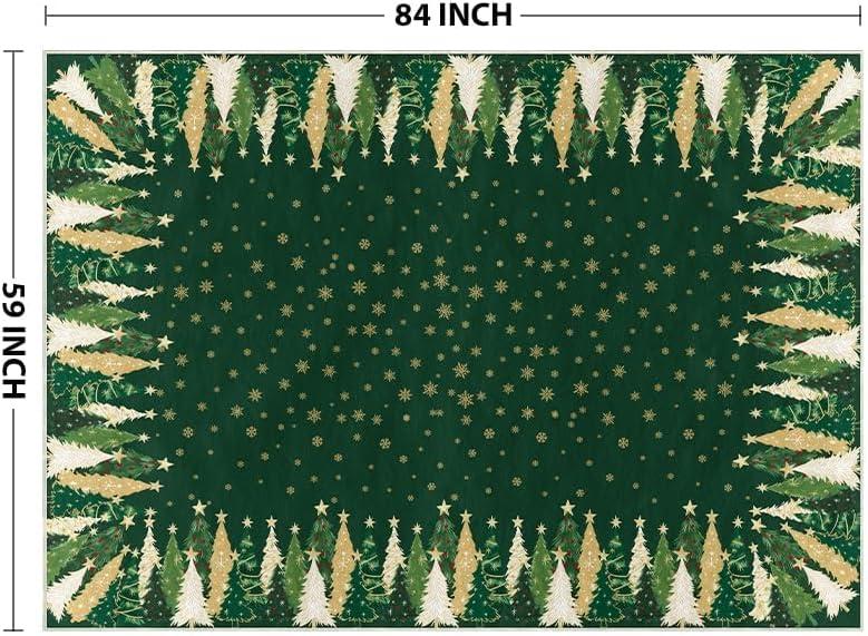 image:imageArtoid Mode Red Xmas Tree Snowflake Christmas Area Rug Winter Home Decor LowProfile NonSlip Washable Large Rug for Living Room Bedroom Farmhouse Dining Room Kids Playroom 5x7 FeetGreen