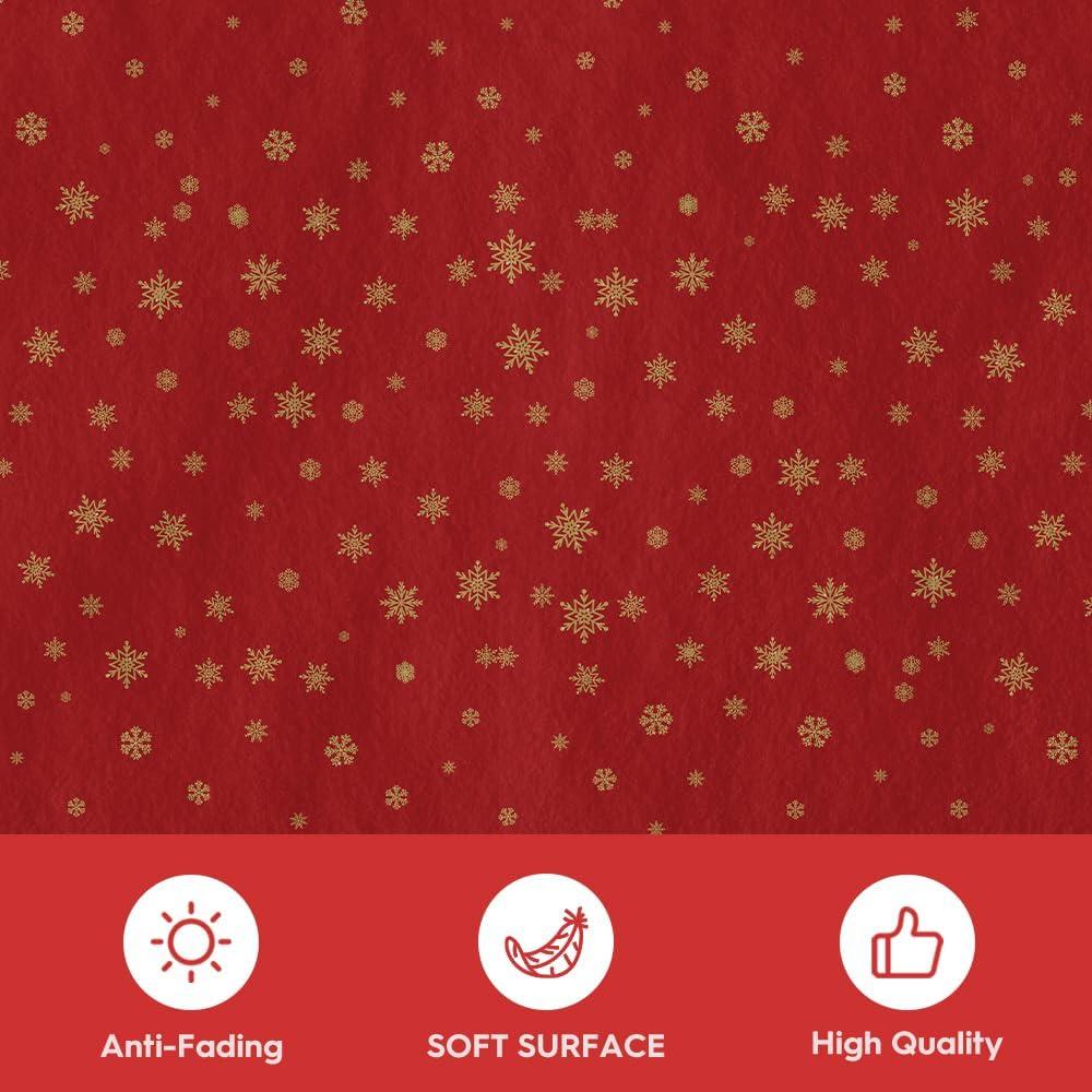 image:imageArtoid Mode Red Xmas Tree Snowflake Christmas Area Rug Winter Home Decor LowProfile NonSlip Washable Large Rug for Living Room Bedroom Farmhouse Dining Room Kids Playroom 5x7 FeetRed