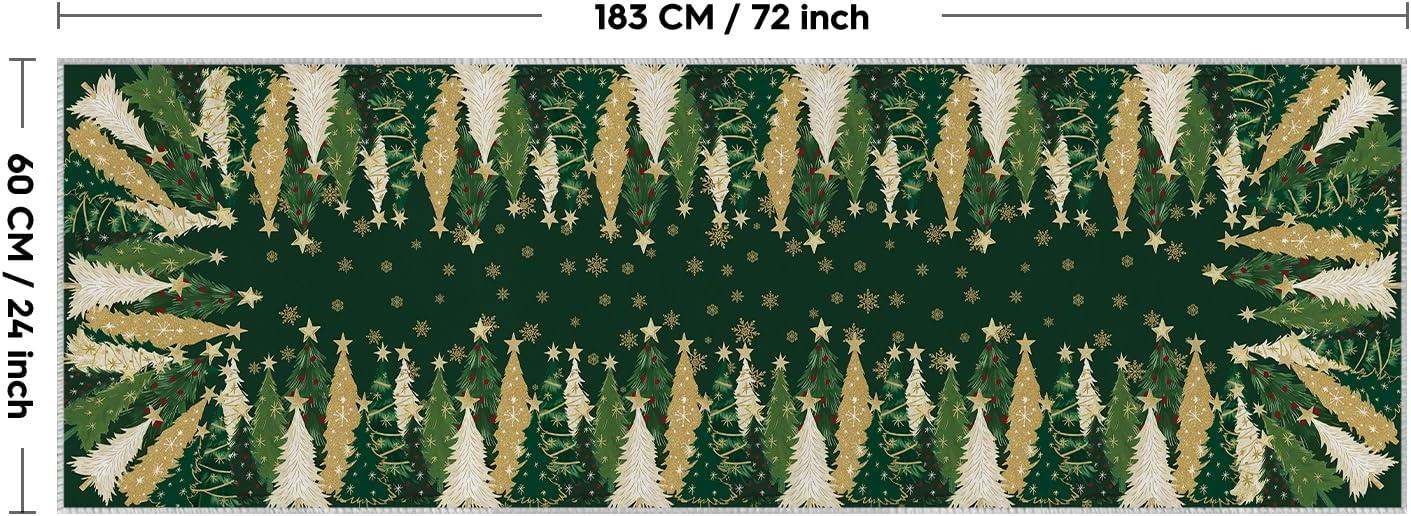 image:imageArtoid Mode Red Xmas Tree Snowflake Christmas Area Rug Winter Home Decor LowProfile NonSlip Washable Large Rug for Living Room Bedroom Farmhouse Dining Room Kids Playroom 5x7 FeetGreen