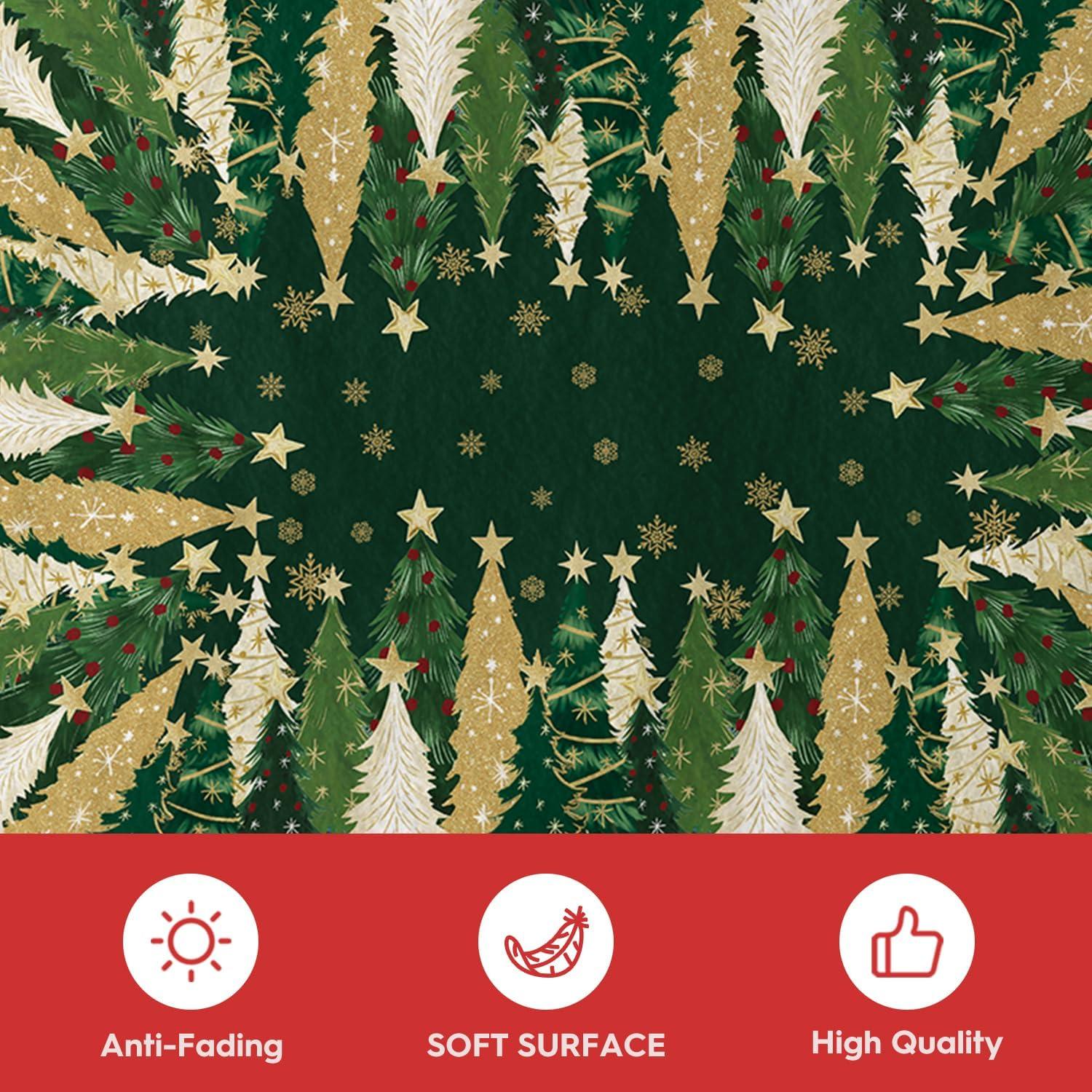 image:imageArtoid Mode Red Xmas Tree Snowflake Christmas Area Rug Winter Home Decor LowProfile NonSlip Washable Large Rug for Living Room Bedroom Farmhouse Dining Room Kids Playroom 5x7 FeetGreen
