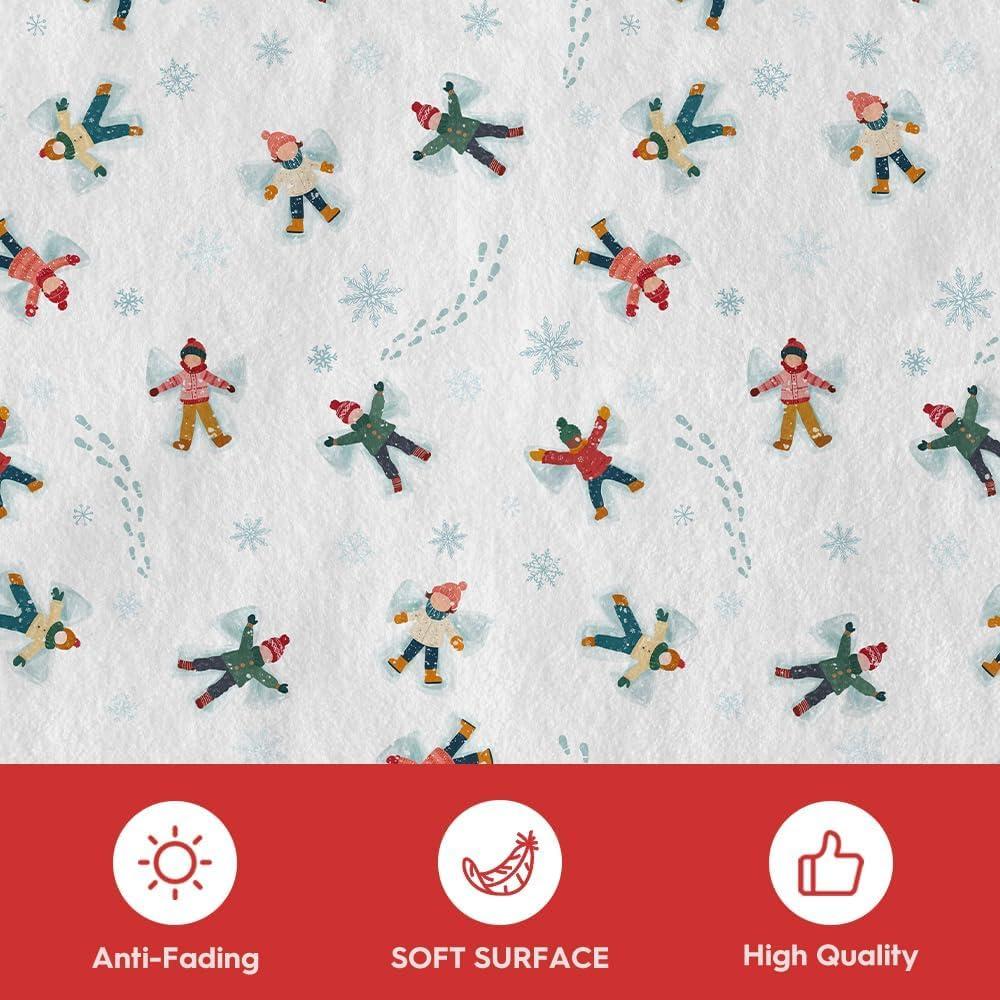 image:imageArtoid Mode White Snow Children Winter Area Rug Christmas Home Decor LowProfile NonSlip Washable Large Rug for Living Room Bedroom Farmhouse Dining Room Kids Playroom 5x7 FeetWhite