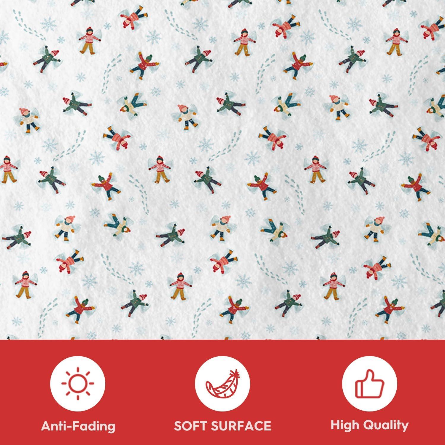 image:imageArtoid Mode White Snow Children Winter Area Rug Christmas Home Decor LowProfile NonSlip Washable Large Rug for Living Room Bedroom Farmhouse Dining Room Kids Playroom 5x7 FeetWhite