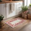 Artoid Mode Beige House Xmas Tree Christmas Runner Rug, Winter Home Decor Low-Profile Non-Slip Washable Carpet Runner for Hallways Kitchen Laundry Bedroom Bathroom 2×6 Feet(Beige)