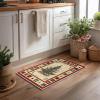Artoid Mode Beige Xmas Tree Merry Christmas Area Rug, Winter Home Decor Low-Profile Non-Slip Washable Large Rug for Living Room Bedroom Farmhouse Dining Room Kids Playroom 5×7 Feet(Beige)