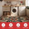 Artoid Mode Moroccan Style Snowflake Christmas Area Rug, Winter Home Decor Low-Profile Non-Slip Washable Large Rug for Living Room Bedroom Farmhouse Dining Room Kids Playroom 5×7 Feet