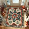 Artoid Mode Moroccan Style Snowflake Christmas Area Rug, Winter Home Decor Low-Profile Non-Slip Washable Large Rug for Living Room Bedroom Farmhouse Dining Room Kids Playroom 5×7 Feet