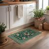 Artoid Mode Red Santa Claus Deer Christmas Area Rug, Winter Home Decor Low-Profile Non-Slip Washable Large Rug for Living Room Bedroom Farmhouse Dining Room Kids Playroom 3×5 Feet(Green)