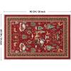 Artoid Mode Red Santa Claus Deer Christmas Area Rug, Winter Home Decor Low-Profile Non-Slip Washable Large Rug for Living Room Bedroom Farmhouse Dining Room Kids Playroom 3×5 Feet(Red)