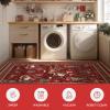 Artoid Mode Red Santa Claus Deer Christmas Area Rug, Winter Home Decor Low-Profile Non-Slip Washable Large Rug for Living Room Bedroom Farmhouse Dining Room Kids Playroom 3×5 Feet(Red)