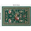 Artoid Mode Red Santa Claus Deer Christmas Area Rug, Winter Home Decor Low-Profile Non-Slip Washable Large Rug for Living Room Bedroom Farmhouse Dining Room Kids Playroom 3×5 Feet(Green)