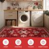 Artoid Mode Red Snowflake Pinecone Winter Area Rug, Christmas Home Decor Low-Profile Non-Slip Washable Large Rug for Living Room Bedroom Farmhouse Dining Room Kids Playroom 5×7 Feet(Red)