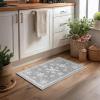 Artoid Mode Red Snowflake Pinecone Winter Area Rug, Christmas Home Decor Low-Profile Non-Slip Washable Large Rug for Living Room Bedroom Farmhouse Dining Room Kids Playroom 5×7 Feet(Grey)