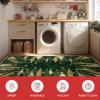 Artoid Mode Red Xmas Tree Snowflake Christmas Area Rug, Winter Home Decor Low-Profile Non-Slip Washable Large Rug for Living Room Bedroom Farmhouse Dining Room Kids Playroom 5×7 Feet(Green)