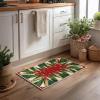 Artoid Mode Red Xmas Tree Snowflake Christmas Area Rug, Winter Home Decor Low-Profile Non-Slip Washable Large Rug for Living Room Bedroom Farmhouse Dining Room Kids Playroom 5×7 Feet(Red)