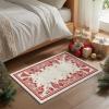 Artoid Mode Beige House Xmas Tree Christmas Runner Rug, Winter Home Decor Low-Profile Non-Slip Washable Carpet Runner for Hallways Kitchen Laundry Bedroom Bathroom 2×6 Feet(Beige)