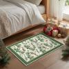 Artoid Mode Green Pine Tree House Christmas Door Mat, Winter Home Decor Low-Profile Non-Slip Washable Throw Rug for Kitchen Entryway Front Door Bedroom Bathroom 2×3 Feet(Green)