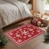 Artoid Mode Red Snowflake Pinecone Winter Area Rug, Christmas Home Decor Low-Profile Non-Slip Washable Large Rug for Living Room Bedroom Farmhouse Dining Room Kids Playroom 5×7 Feet(Red)