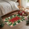 Artoid Mode Red Xmas Tree Snowflake Christmas Area Rug, Winter Home Decor Low-Profile Non-Slip Washable Large Rug for Living Room Bedroom Farmhouse Dining Room Kids Playroom 5×7 Feet(Red)