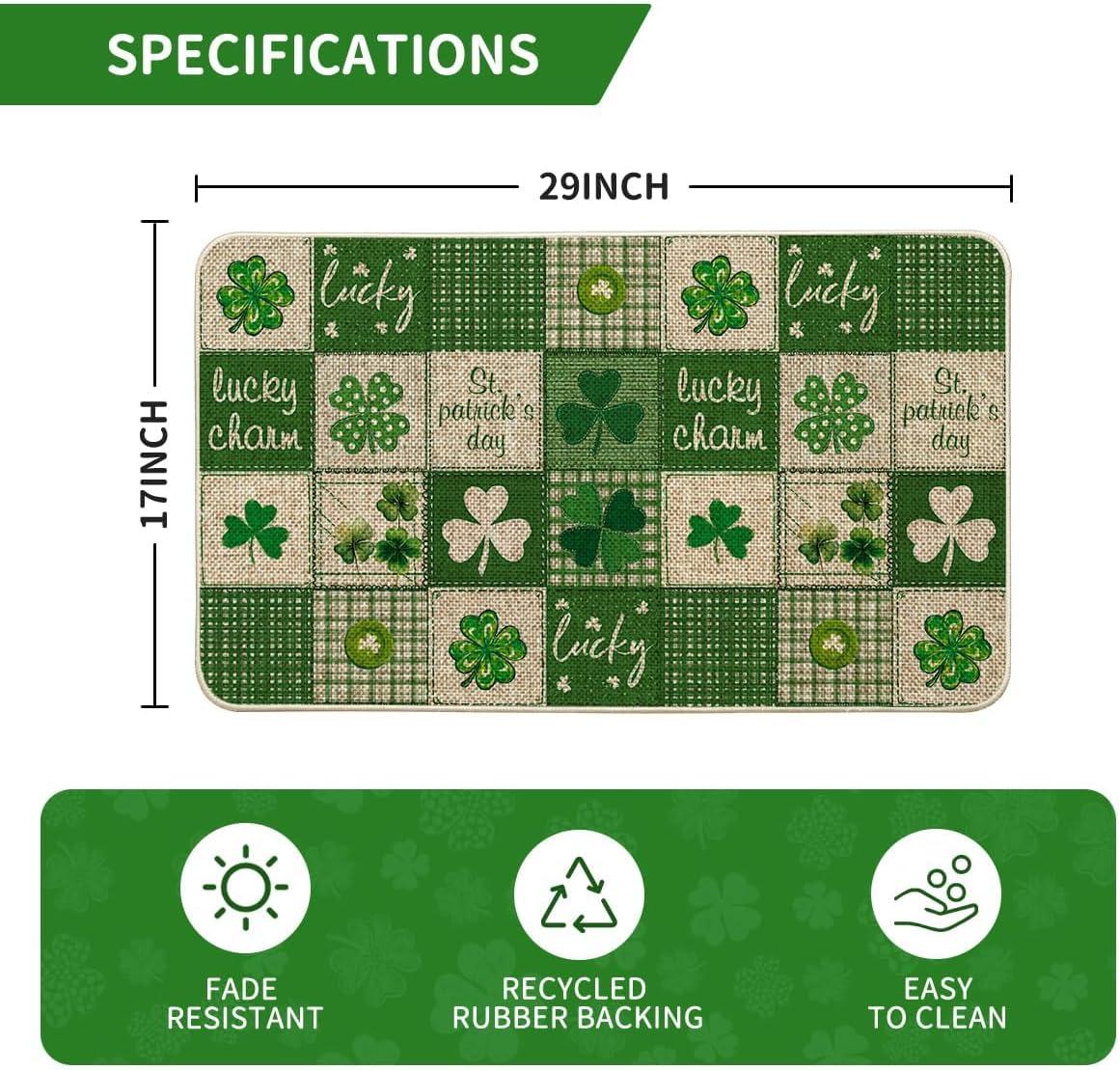 image:imageArtoid Mode Celtic Cross Shamrocks Harp St Patricks Day Doormat Home Decor Door Mat LowProfile Switch Rug Floor Mat for Indoor Outdoor 17x29 Inch