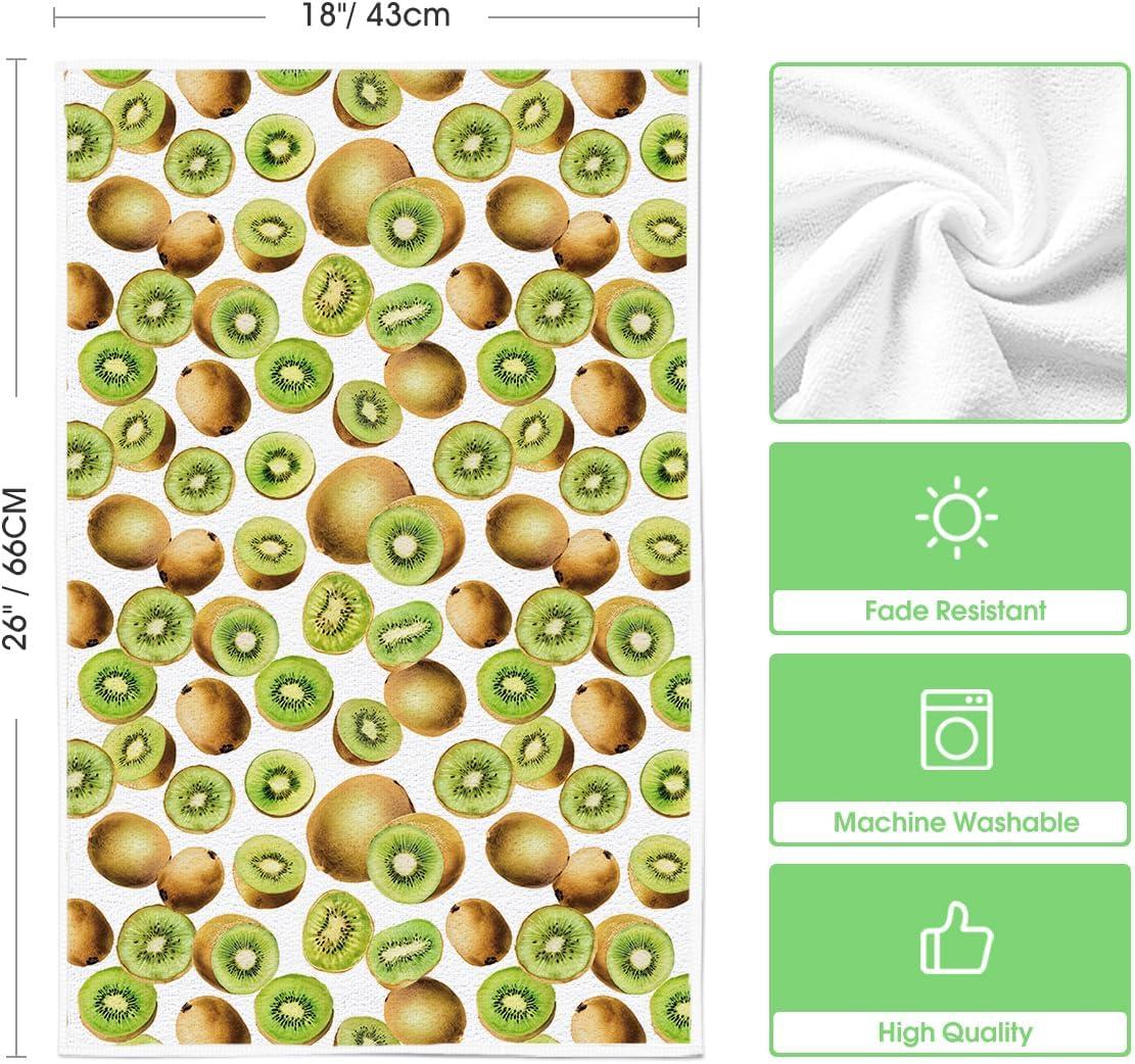 image:imageArtoid Mode Kiwi Fruits Summer Kitchen Towels Dish Towels 18x26 Inch Farmhouse Decoration Cleaning Set of 2BeigeGreen