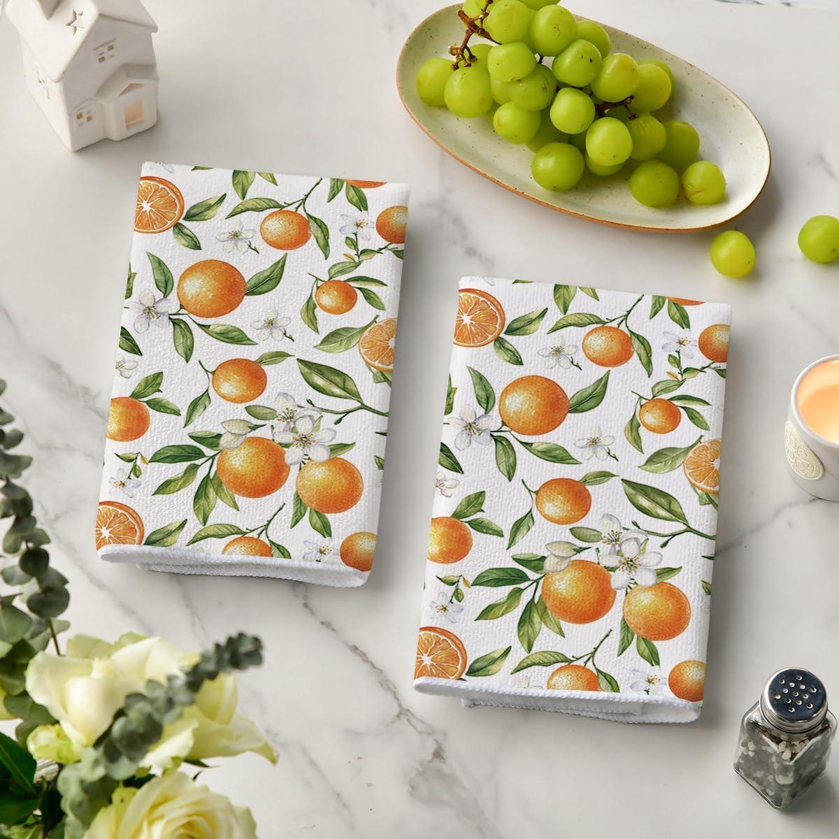 image:imageArtoid Mode Kiwi Fruits Summer Kitchen Towels Dish Towels 18x26 Inch Farmhouse Decoration Cleaning Set of 2BeigeOrange