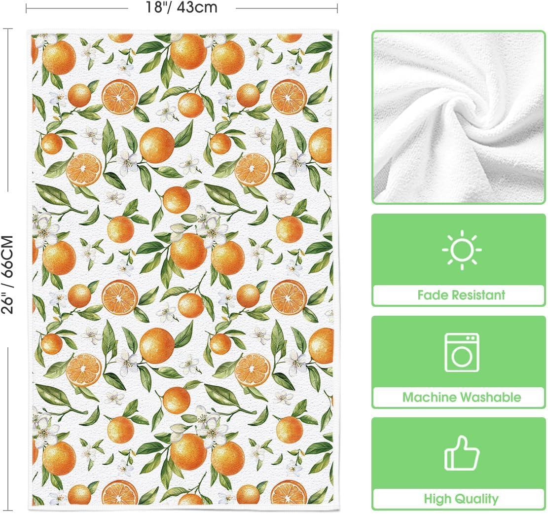 image:imageArtoid Mode Kiwi Fruits Summer Kitchen Towels Dish Towels 18x26 Inch Farmhouse Decoration Cleaning Set of 2BeigeOrange