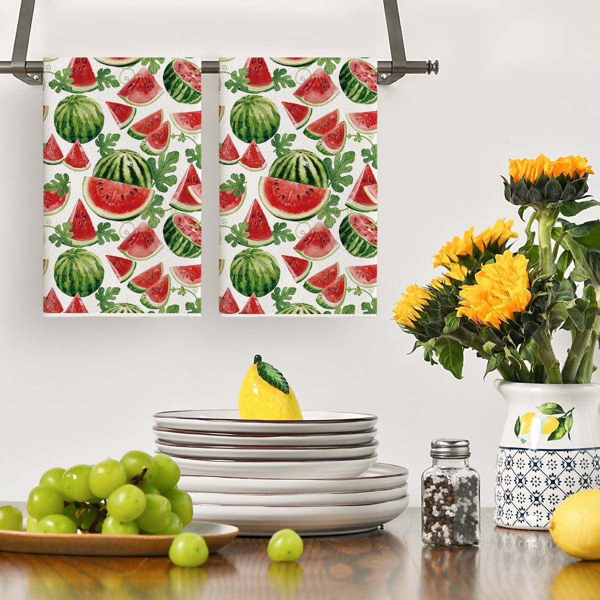 image:imageArtoid Mode Kiwi Fruits Summer Kitchen Towels Dish Towels 18x26 Inch Farmhouse Decoration Cleaning Set of 2BeigeRed