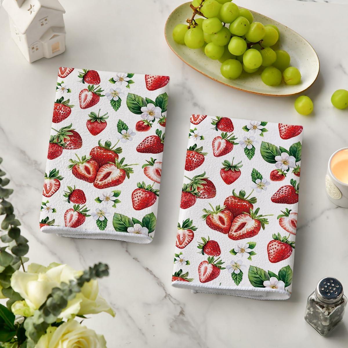 image:imageArtoid Mode Kiwi Fruits Summer Kitchen Towels Dish Towels 18x26 Inch Farmhouse Decoration Cleaning Set of 2BeigeRed