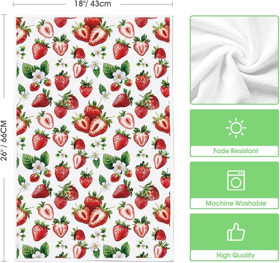 image:imageArtoid Mode Kiwi Fruits Summer Kitchen Towels Dish Towels 18x26 Inch Farmhouse Decoration Cleaning Set of 2BeigeRed