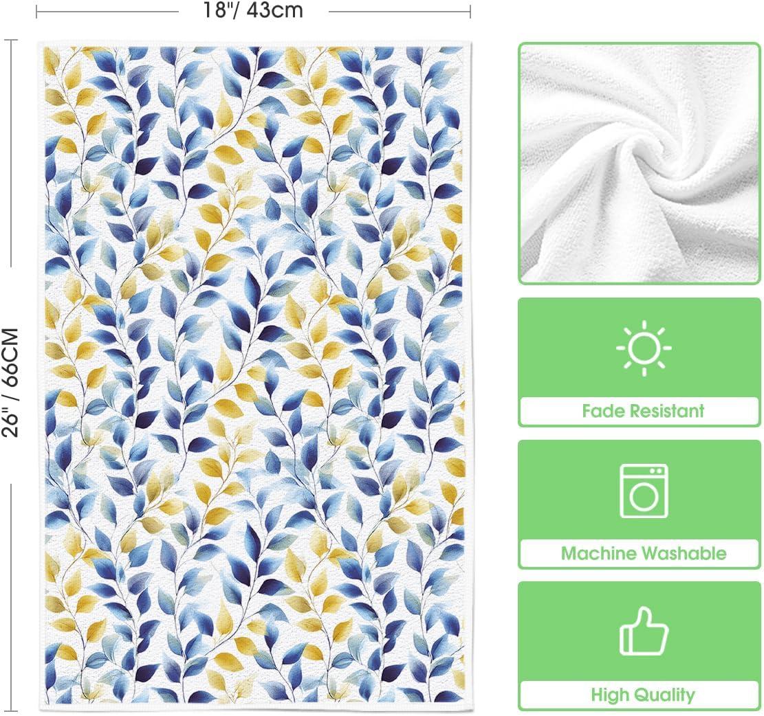 image:imageArtoid Mode Lemon Leaves Summer Kitchen Towels Dish Towels 18x26 Inch Farmhouse Decoration Cleaning Set of 2
