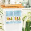 Artoid Mode Blue Checkered Shell Starfish Summer Kitchen Towels Dish Towels, 18×26 Inch Farmhouse Decoration Cleaning Set of 2(Light Blue)