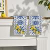 Artoid Mode Blue Lemon Porcelain Summer Kitchen Towels Dish Towels, 18×26 Inch Farmhouse Decoration Cleaning Set of 2