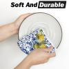 Artoid Mode Blue Lemon Porcelain Summer Kitchen Towels Dish Towels, 18×26 Inch Farmhouse Decoration Cleaning Set of 2