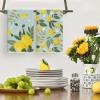 Artoid Mode Blue Lemons Leaves Flowers Summer Kitchen Towels Dish Towels, 18×26 Inch Farmhouse Spring Decoration Cleaning Set of 2(Blue)