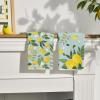 Artoid Mode Blue Lemons Leaves Flowers Summer Kitchen Towels Dish Towels, 18×26 Inch Farmhouse Spring Decoration Cleaning Set of 2(Blue)