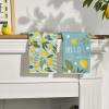 Artoid Mode Blue Lemons Leaves Flowers Summer Kitchen Towels Dish Towels, 18×26 Inch Farmhouse Spring Decoration Cleaning Set of 4(Blue)