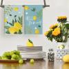 Artoid Mode Blue Lemons Leaves Flowers Summer Kitchen Towels Dish Towels, 18×26 Inch Farmhouse Spring Decoration Cleaning Set of 4(Blue)
