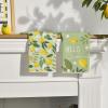 Artoid Mode Blue Lemons Leaves Flowers Summer Kitchen Towels Dish Towels, 18×26 Inch Farmhouse Spring Decoration Cleaning Set of 4(Green)