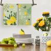 Artoid Mode Blue Lemons Leaves Flowers Summer Kitchen Towels Dish Towels, 18×26 Inch Farmhouse Spring Decoration Cleaning Set of 4(Green)